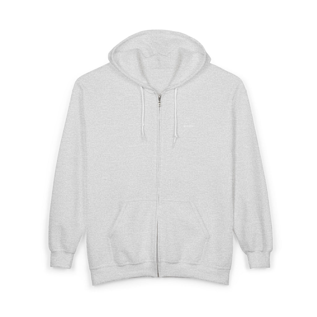Zip Hoodie — Classic Full-Zip Hooded Sweatshirt (Blank White)