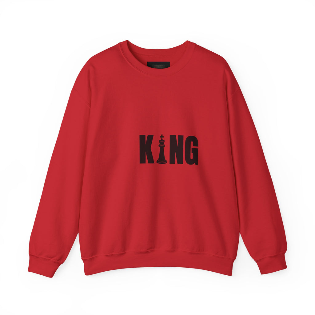 King Chess Piece Crewneck Sweatshirt — Minimalist Chess King Graphic