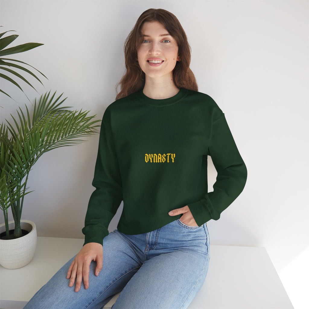 Dynasty Minimalist Crewneck Sweatshirt — Small Gold Text