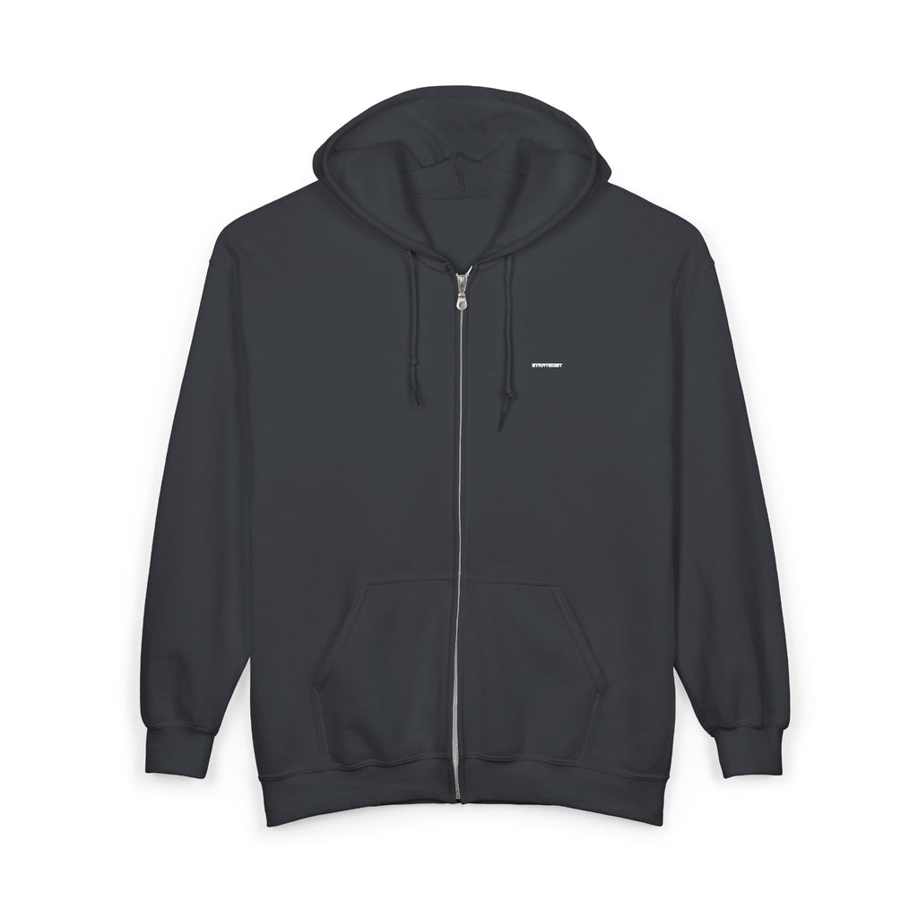 Zip Hoodie — Classic Full-Zip Hooded Sweatshirt (Blank White)