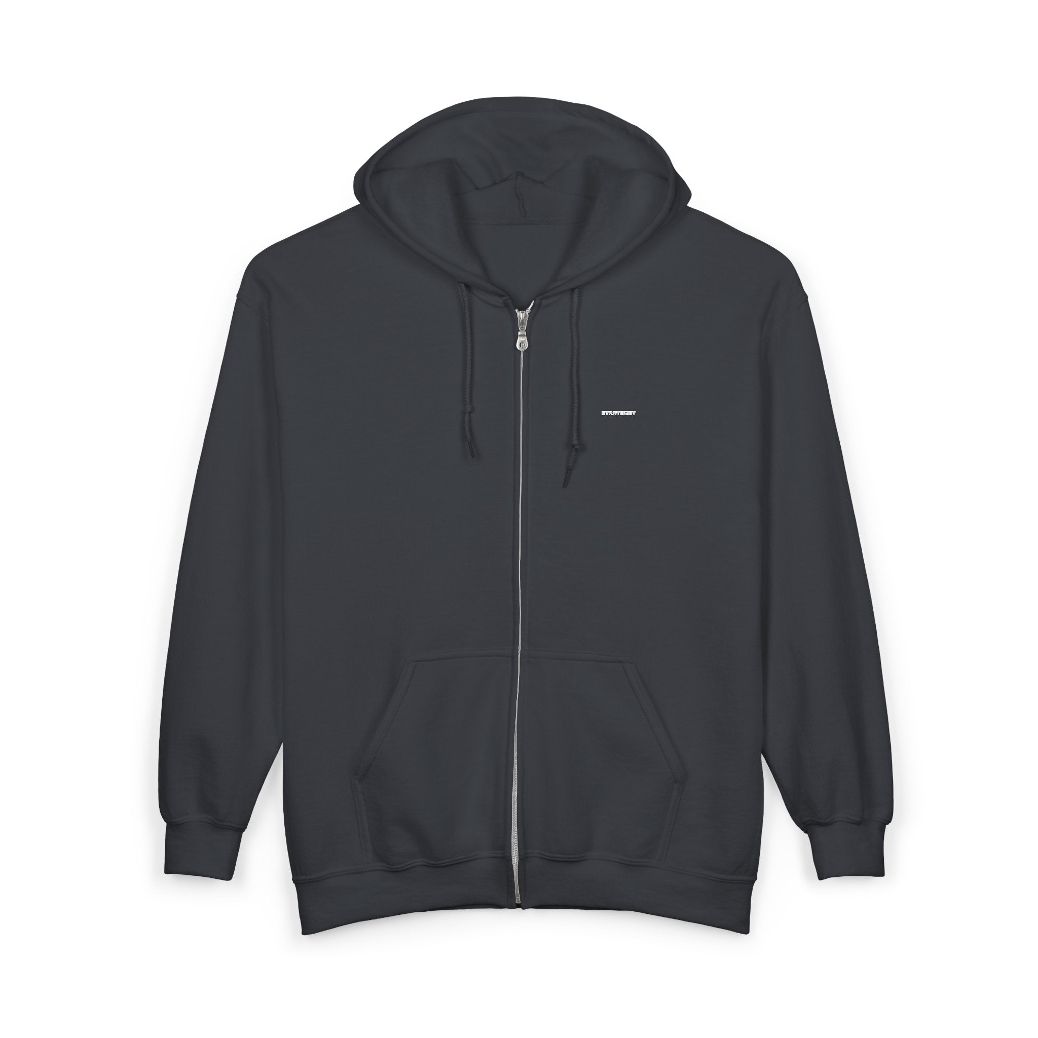 Zip Hoodie — Classic Full-Zip Hooded Sweatshirt (Blank White)