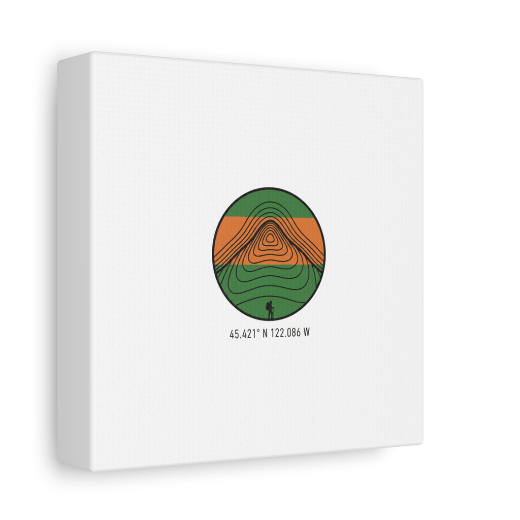 Topographic Contour Mountain Canvas | Topo Map Print, Terrain Wall Art