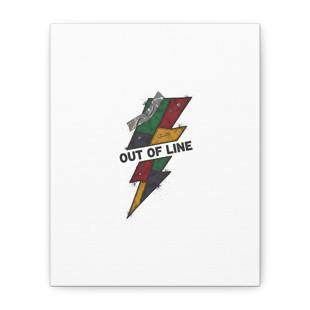 Out of Line Lightning Canvas | Grunge Plaid Patchwork, 90s Rock Revival